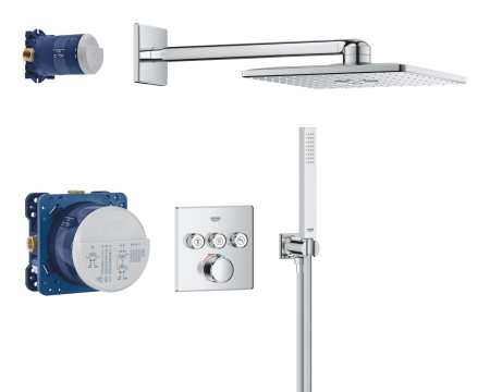 Baie - Sistem de dus Grohe 1072440000, tip incastrare incastrat, pentru dus, termostat, protectie antioparire baterie, crom