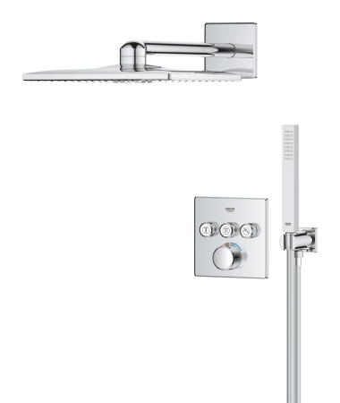 Sistem de dus Grohe 1072440000, tip incastrare incastrat, pentru dus, termostat, protectie antioparire baterie, crom [2]