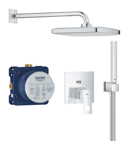 Baie - Sistem de dus Grohe 25289000, Eurocube, tip incastrare incastrat, pentru dus, tip comanda monocomanda, crom