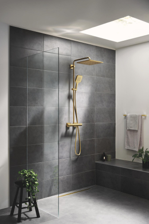 Sistem de dus Grohe 26837GL0, SmartActive Cube, aparent, termostat, 310 mm, 1 functie, lucios, auriu [4]