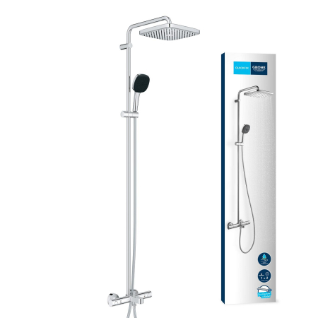 Sistem de dus Grohe 26984001, 250 mm, 1 bar, 110 mm, 1.75 m, 1588 mm, 412 mm, 1 functii palarie dus, Crom [12]
