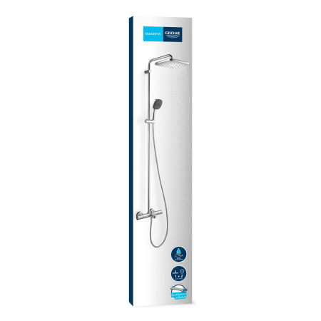 Sistem de dus Grohe 26984001, 250 mm, 1 bar, 110 mm, 1.75 m, 1588 mm, 412 mm, 1 functii palarie dus, Crom [13]