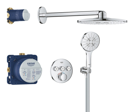 Sisteme de dus - Sistem de dus Grohe 34863000, 322 mm, 1 bar, 130 mm, 1.5 m, 135 mm, 430 mm, 3 functii palarie dus, Crom