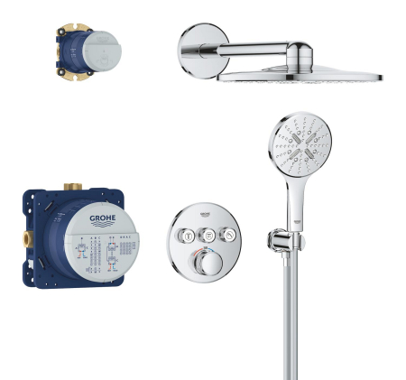 Sistem de dus Grohe 34863000, 322 mm, 1 bar, 130 mm, 1.5 m, 135 mm, 430 mm, 3 functii palarie dus, Crom [2]