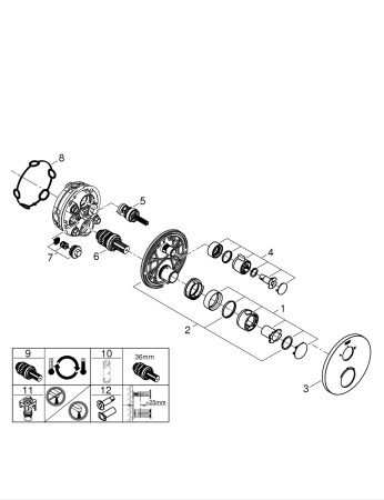 Sistem de dus Grohe 34869000, Grohtherm 310, tip incastrare incastrat, pentru un dus confortabil zilnic, crom [4]