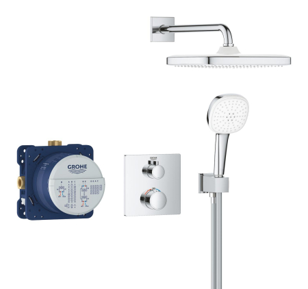 Sistem de dus Grohe 34871000, Grohtherm, tip incastrare incastrat, pentru dus, pentru un dus confortabil zilnic, crom [3]