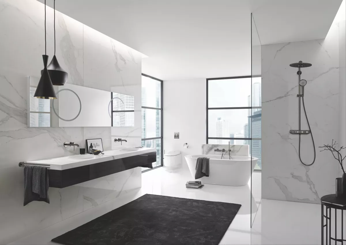 Sistem de dus Grohe Euphoria SmartControl 310 26507AL0, termostat, 310 mm, aparent, anti-oparire, mat, grafit [2]