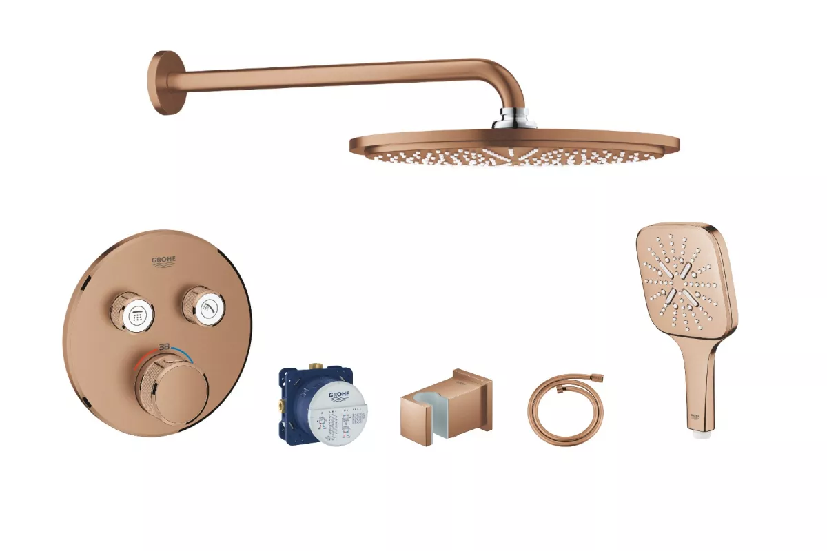 Seturi de dus - Sistem de dus Grohe SmartControl 29119DL0, 1/2'', incastrat, termostat, 310 mm, 1 functie, mat, cupru