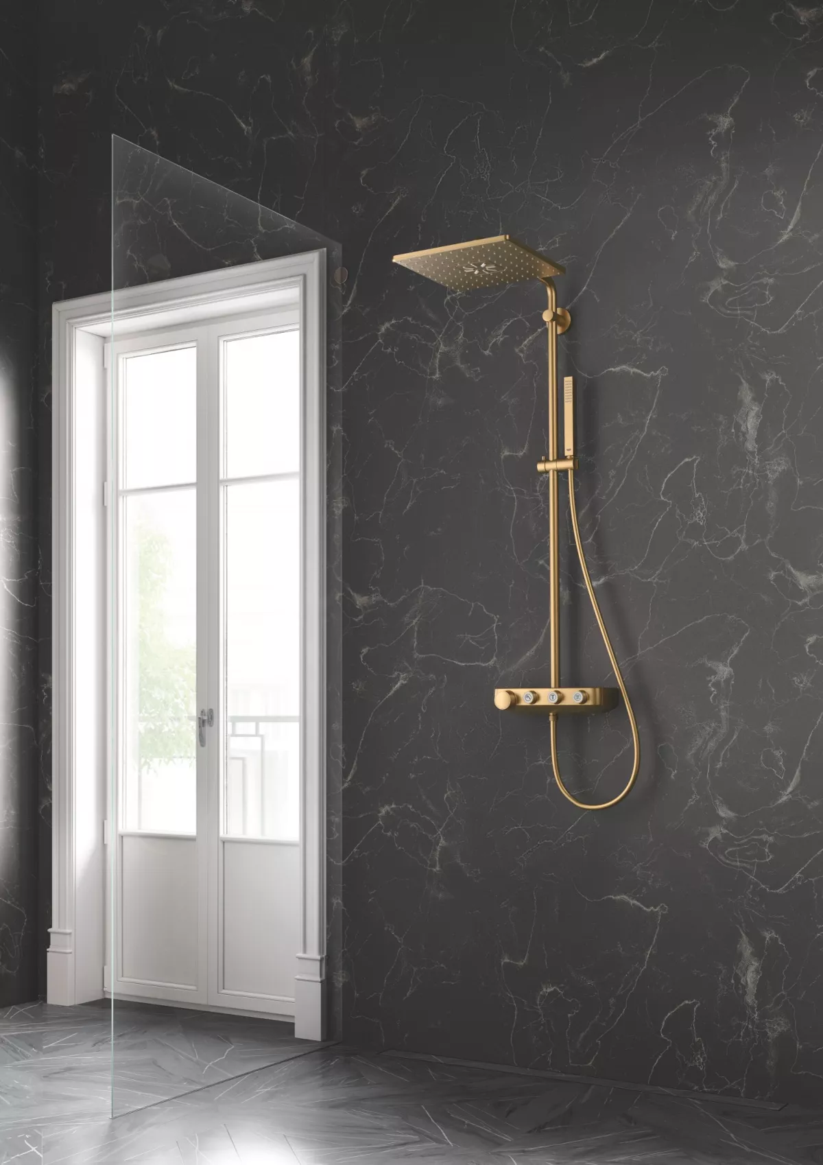 Sistem de dus Grohe SmartControl 310 26508GN0, termostat, 310 mm, aparent, mat, auriu [1]