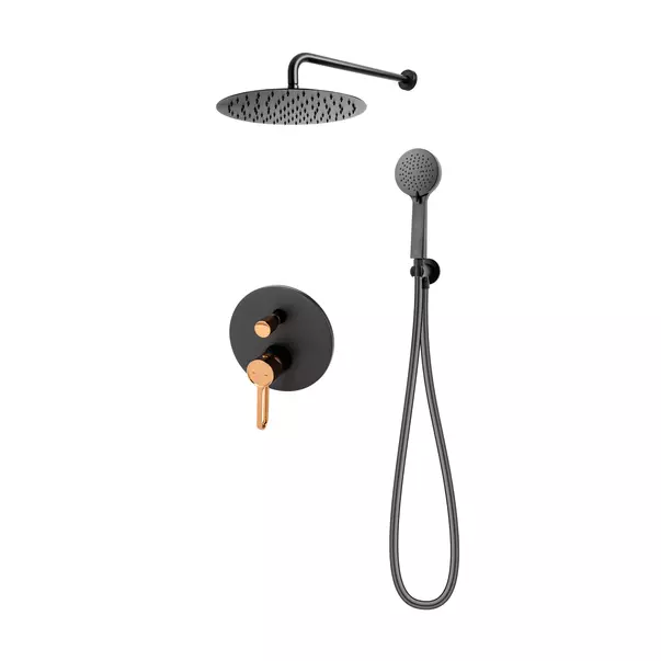 Seturi de dus - Sistem de dus incastrat FDesign Zaffiro negru - rose gold