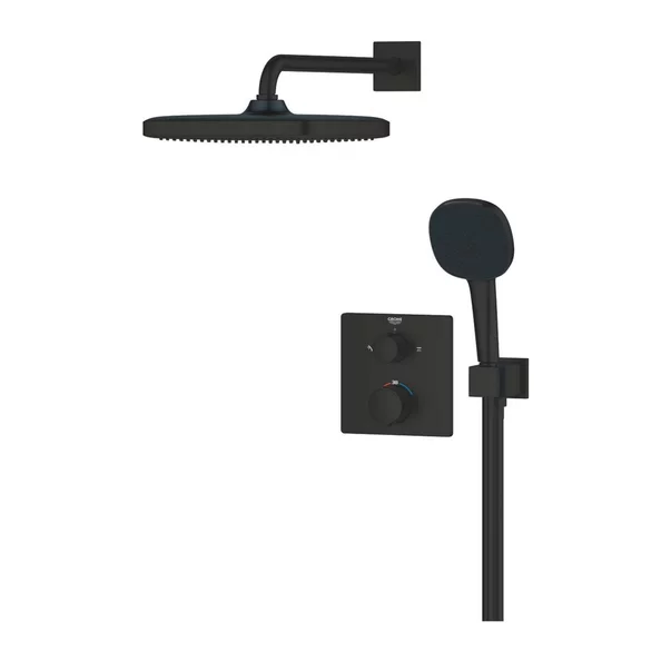 Sistem de dus incastrat Grohe Precision cu palarie patrata Vitalio Comfort 250 negru mat [1]