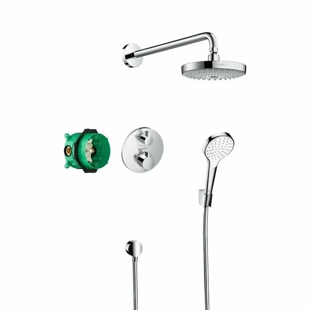 Sisteme de dus incastrate - Sistem de dus incastrat Hansgrohe Croma Select S Ecostat S crom lucios