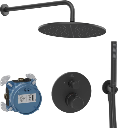 Sistem de dus incastrat Ideal Standard Ceratherm T100 negru mat [0]