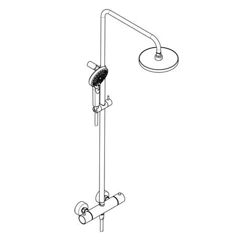 Sistem de dus Kludi Dive, aparent, termostat, 200 mm, 1 functie, mat, negru, 6907939-00 [3]