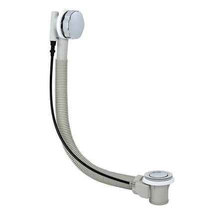 Scurgeri, sifoane, racorduri sanitare - Sistem de scurgere cada Remer Rubinetterie Minutery 96P, pop-up, plastic rezistent PP, G1”1/2, diametru scurgere 68mm, argintiu