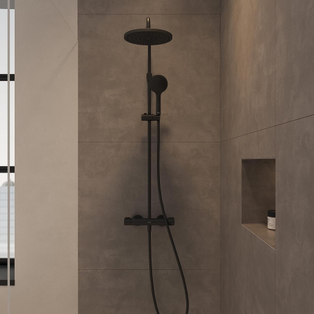 Sistem dus Duravit TH4282008046, 250 mm, 1 bar, 100 mm, 1.6 m, 1125 mm, 354 mm, 1 functii palarie dus, Negru [1]