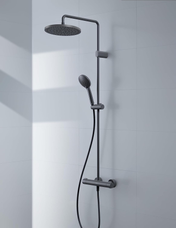 Sistem dus Duravit TH4282008046, 250 mm, 1 bar, 100 mm, 1.6 m, 1125 mm, 354 mm, 1 functii palarie dus, Negru [2]