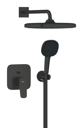 Sisteme de dus - Sistem dus Grohe 1053362430, 250 mm, 1 bar, 110 mm, 1.5 m, 380 mm, 1 functii palarie dus, 3 functii para dus, Negru