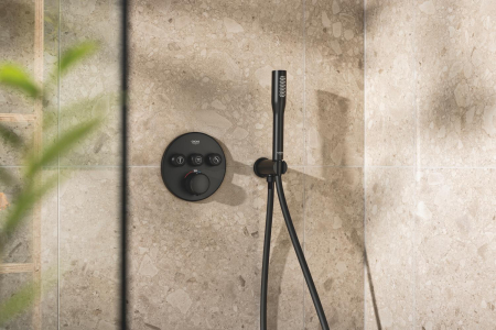 Sistem dus Grohe 348742430, 310 mm, 1.2 bar, 30 mm, 1.5 m, 430 mm, 2 functii palarie dus, 1 functii para dus, Negru [9]