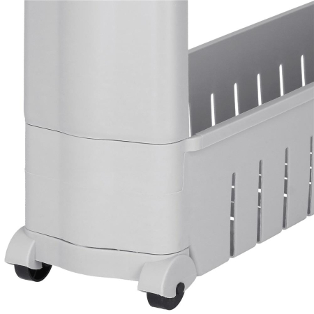 Sistem rafturi de depozitare cu roti pentru bucatarie sau baie cu 4 polite, 102x54x13 cm, gri [1]