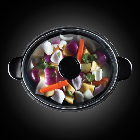 Slow cooker Russell Hobbs, 3.5L, 3 setari temperatura, vas ceramic detasabil, mentinere cald, negru [3]