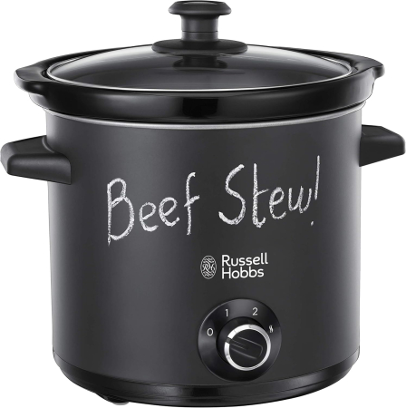 Slow cooker Russell Hobbs Chalkboard, 6.5L, 3 setari temperatura, vas ceramic, suprafata tabla scriere, negru [1]