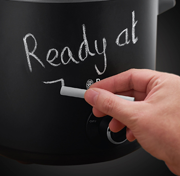 Slow cooker Russell Hobbs Chalkboard, 6.5L, 3 setari temperatura, vas ceramic, suprafata tabla scriere, negru [2]