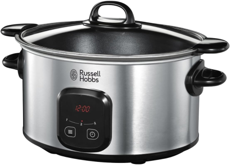 Multicooker - Slow cooker Russell Hobbs MaxiCook, 6L, 3 setari temperatura, vas ceramic detasabil, mentinere cald, negru