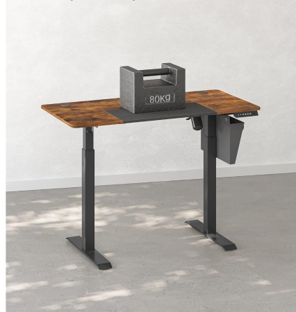 SONGMICS Birou cu reglaj electric pe inaltime, memorie cu 4 inaltimi, 60x120x(72-120)cm, maro rustic [8]