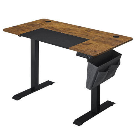 Mobila - SONGMICS Birou cu reglaj electric pe inaltime, memorie cu 4 inaltimi, 60x120x(72-120)cm, maro rustic