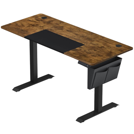 Mobila - SONGMICS Birou cu reglaj electric pe inaltime, memorie cu 4 inaltimi, 60x140x(72-120)cm, maro rustic