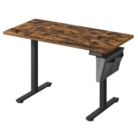 Dormitor & birou - Birou electric reglabil pe inaltime, 120x60x(72-120) cm, memorie 4 pozitii, USB-C, cadru metalic, maro rustic