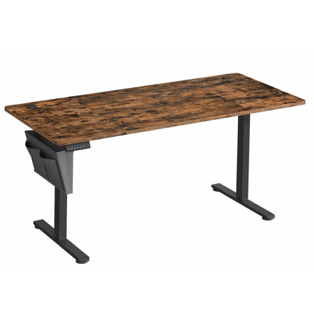 Dormitor & birou - Birou electric reglabil pe inaltime, cadru metalic, functie memorie 4 pozitii, 160x70x(72-120) cm, maro rustic