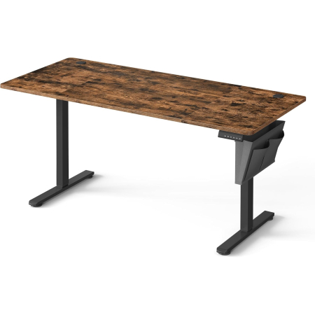 Dormitor & birou - Birou electric reglabil pe inaltime, functie sit-stand, 4 memorii, organizator cabluri, port USB, 180x80x72-120 cm, maro rustic