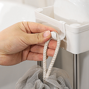 Carucior de depozitare pe roti, pentru bucatarie sau baie, din plastic, cu 4 nivele, 40x13x88cm, alb [7]