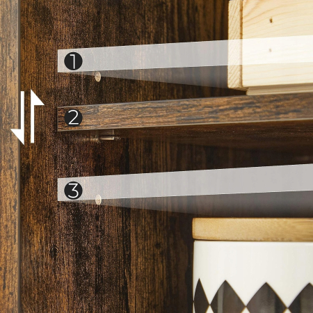 SONGMICS Comoda cu 3 sertare si dulap, 60x30x80cm, maro rustic [5]