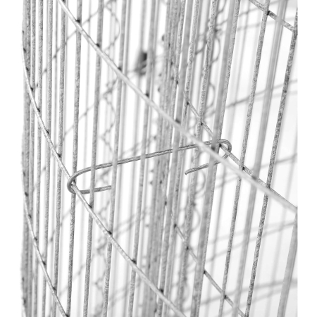 Cos de gabioane rotund pentru pietre, otel galvanizat, 90x90x80cm, argintiu [5]