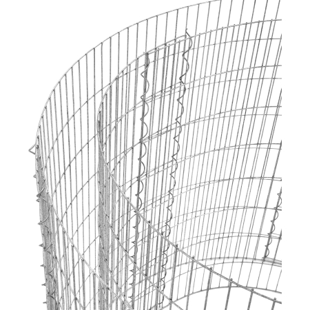 Cos de gabioane rotund pentru pietre, otel galvanizat, 90x90x80cm, argintiu [2]