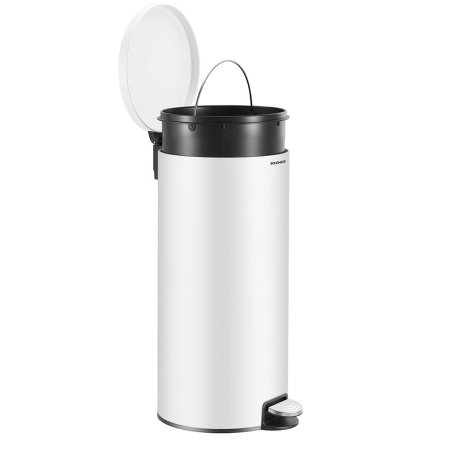 Bucatarie - Cos de gunoi cu pedala, capac soft-close, galeata detasabila, otel, 30L, saci menajeri inclusi, alb
