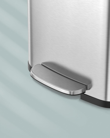 Cos de gunoi din inox, 68 L cu pedala, capac soft close, filtru de carbon pentru neutralizarea mirosurilor, argintiu [5]