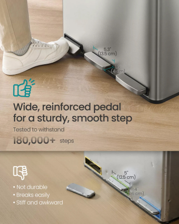 Cos de gunoi din inox cu 3 compartimente colectare selectiva, cu galeti interioare, inchidere lenta, 3x18 litri, gri argintiu [2]