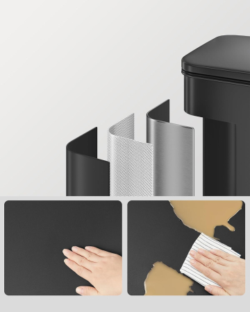 SONGMICS Cos de gunoi din otel, cu pedala si soft-close, saci gunoi inclusi, 40 litri, negru [2]