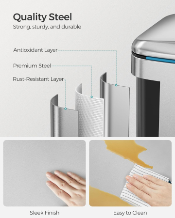 Cos de gunoi dublu colectare selectiva 2x20L, cu pedale si capac soft close, galeata interioara, otel, 45x58x32 cm, argintiu [7]