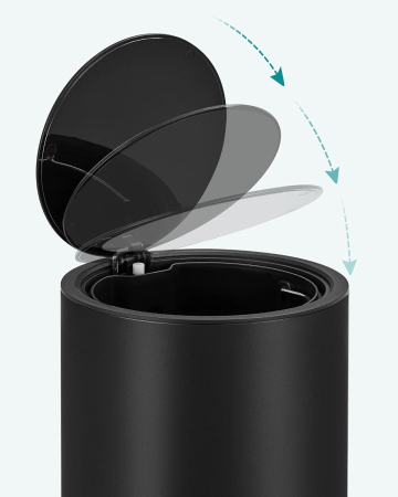 SONGMICS Cos de gunoi pentru baie, cu pedala si soft-close, 3 litri, negru [2]