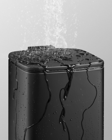 Cos de gunoi pentru baie, cu pedala si soft-close, 6 litri, negru [2]