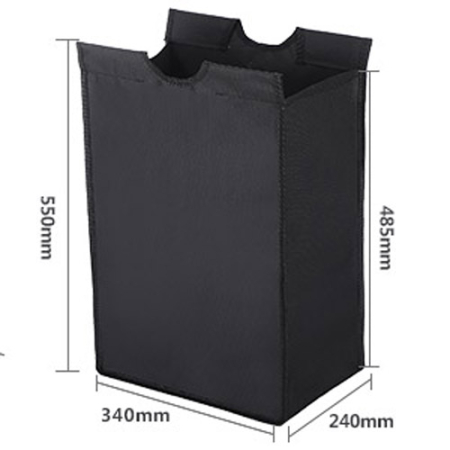SONGMICS Cos de rufe cu 3 saci detasabili, structura metalica pe roti, 3x44L, 77x41x82cm, negru [8]