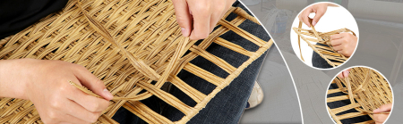 Cos de rufe stil ratan, cu captuseala detasabila lavabila, 90 litri, 46x33x60 cm, natural [10]