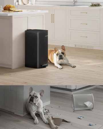 Cos gunoi 34x29x54 cm, 30L, cu pedala, capac silentios si galeata interioara detasabila, negru [2]