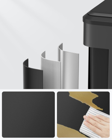 Cos gunoi metalic, 2 compartimente, 2x15 litri, pedala si inchidere silentioasa, negru [4]