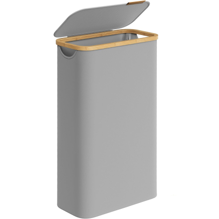 Cosuri de rufe - Cos rufe slim pentru spatii inguste, sac detasabil, 65 litri, 42x23x71 cm, gri